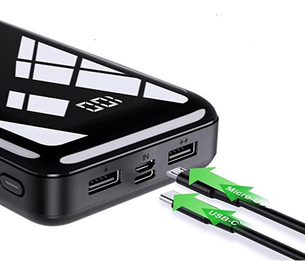 Grote foto powerbank 30.000 mah snellader oplader micro usb c led display zwart telecommunicatie batterijen en accu