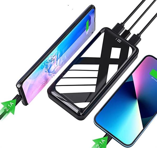 Grote foto powerbank 30.000 mah snellader oplader micro usb c led display zwart telecommunicatie batterijen en accu