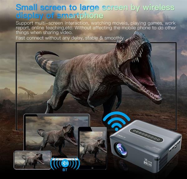 Grote foto beamer projector 4k 8k dolby android 12.000 lumen wifi 5g bt5.0 zwart audio tv en foto videoprojectoren