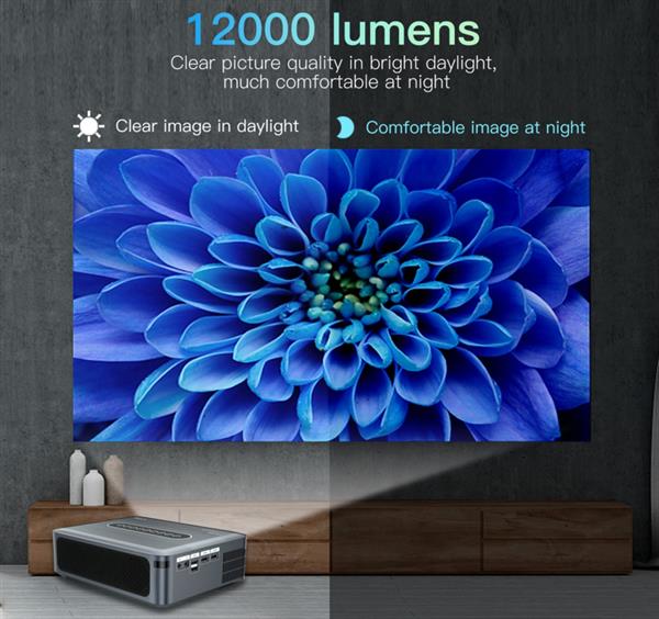 Grote foto beamer projector 4k 8k dolby android 12.000 lumen wifi 5g bt5.0 zwart audio tv en foto videoprojectoren
