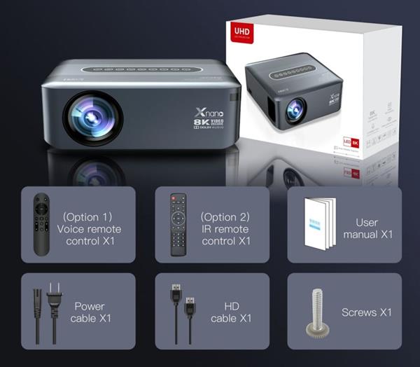 Grote foto beamer projector 4k 8k dolby android 12.000 lumen wifi 5g bt5.0 zwart audio tv en foto videoprojectoren