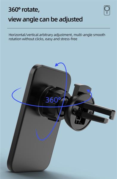 Grote foto draadloze oplader lader magneet auto houder draadloos zwart telecommunicatie opladers en autoladers