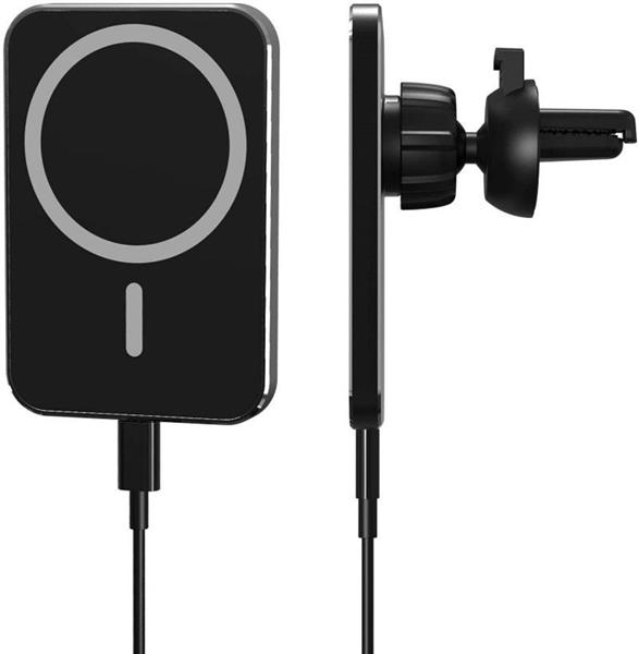 Grote foto draadloze oplader lader magneet auto houder draadloos zwart telecommunicatie opladers en autoladers