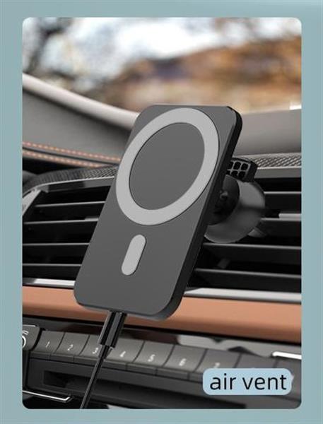 Grote foto draadloze oplader lader magneet auto houder draadloos zwart telecommunicatie opladers en autoladers