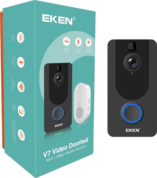 Grote foto wifi deurbel intercom video camera deur bel ring eufy eken v7 app doe het zelf en verbouw inbraaksystemen