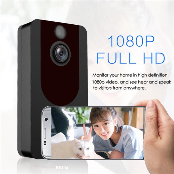 Grote foto wifi deurbel intercom video camera deur bel ring eufy eken v7 app doe het zelf en verbouw inbraaksystemen