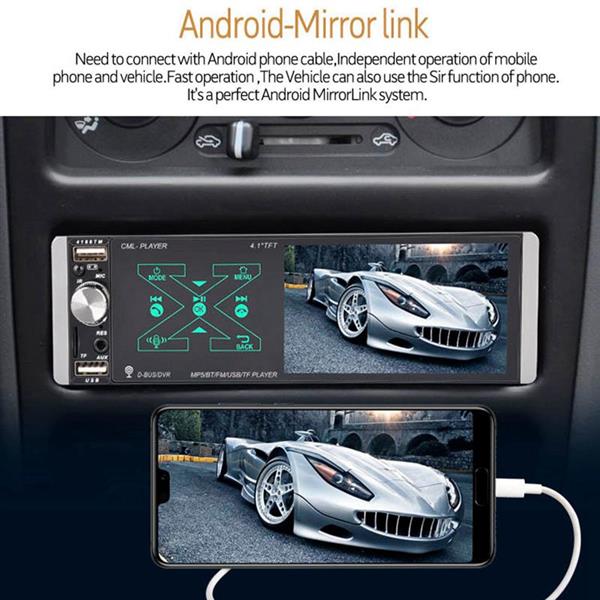 Grote foto 4.1 inch 1 din 1din autoradio bluetooth fm auto radio usb sd touchscreen auto onderdelen autoradio