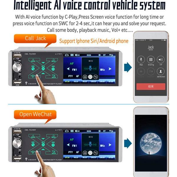Grote foto 4.1 inch 1 din 1din autoradio bluetooth fm auto radio usb sd touchscreen auto onderdelen autoradio