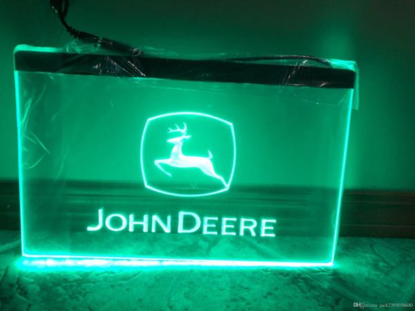 Grote foto john deere neon bord lamp led cafe verlichting reclame lichtbak 1 huis en inrichting overige