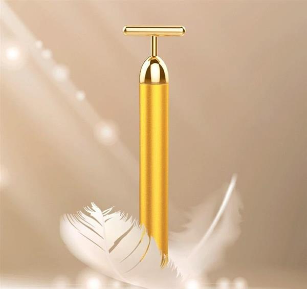 Grote foto 24k gold goud gezichtsmassage roller jade beauty pulse jaderoller huis en inrichting woningdecoratie