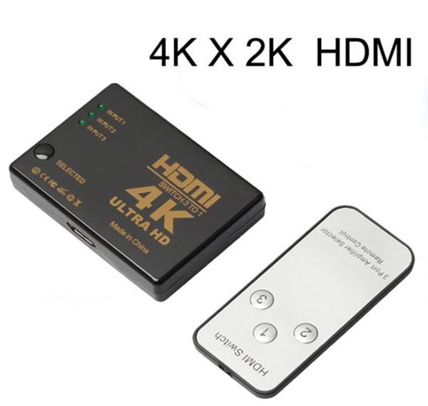 Grote foto 4k hdmi splitter verdeler 3x ingang switch hub afstandsbediening audio tv en foto onderdelen en accessoires