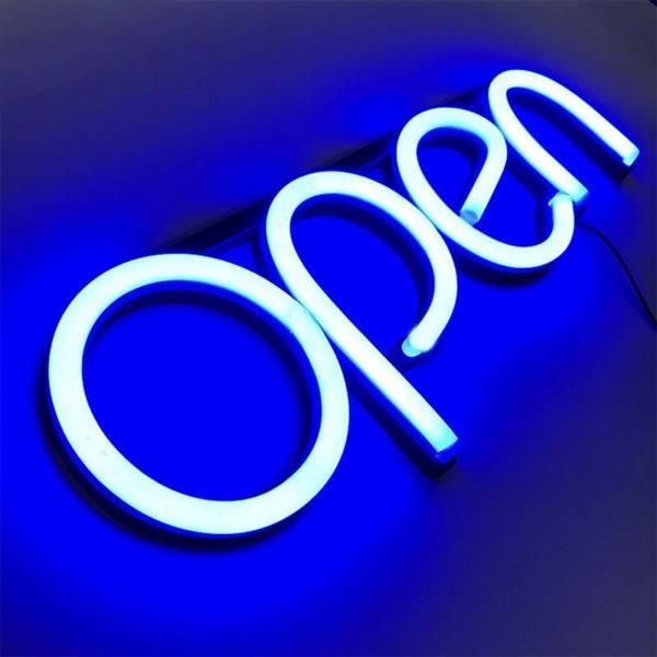Grote foto open neon bord verlichting lamp licht kunststof 3d blauw huis en inrichting overige