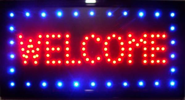 Grote foto open welkom lamp led verlichting reclame bord lichtbak g huis en inrichting overige