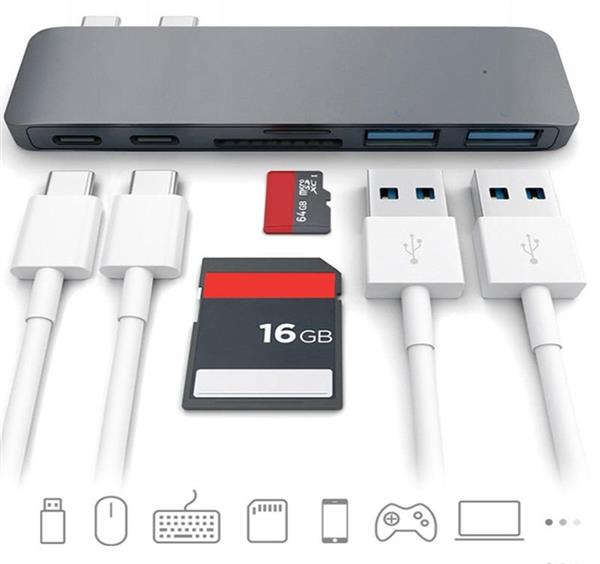 Grote foto usb c usb c adapter hub macbok pro air 2.0 3.0 microsd 6 poorten computers en software overige computers en software