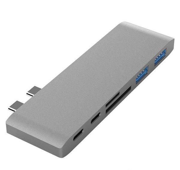 Grote foto usb c usb c adapter hub macbok pro air 2.0 3.0 microsd 6 poorten computers en software overige computers en software