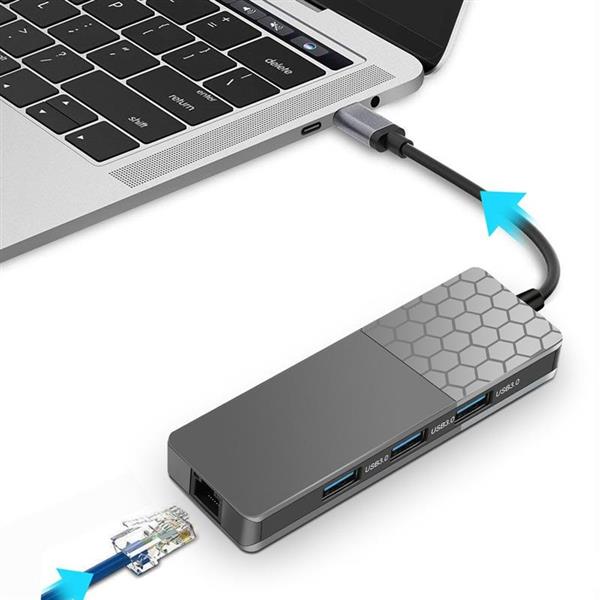 Grote foto usb c adapter hub ethernet lan usb 3.0 sd microsd kwaliteit computers en software overige computers en software