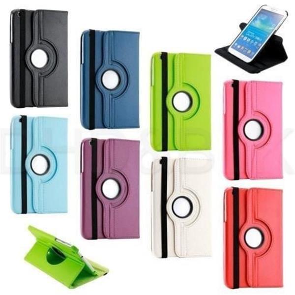 Grote foto 360 graden leren case hoes cover galaxy tab 3 10.1 inch p5200 p5210 p5220 paars telecommunicatie mobieltjes