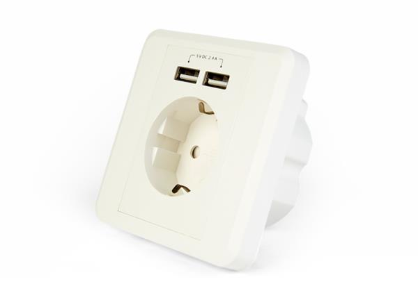 Grote foto inbouw stopcontact 2x usb wandcontactdoos geaard stopcontact huis en inrichting woningdecoratie