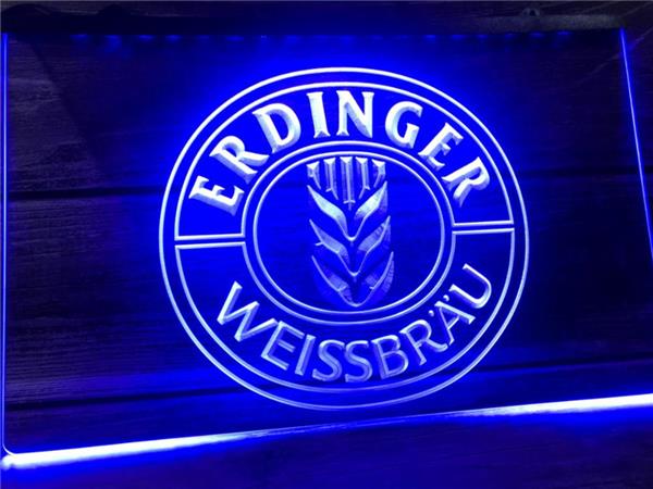 Grote foto erdinger neon bord lamp led cafe verlichting reclame lichtbak huis en inrichting overige