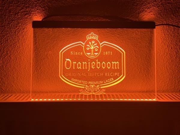 Grote foto oranjeboom neon bord lamp led verlichting reclame lichtbak bier huis en inrichting overige