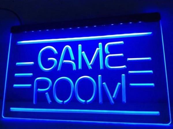 Grote foto game room neon bord lamp led verlichting reclame lichtbak blauw huis en inrichting overige