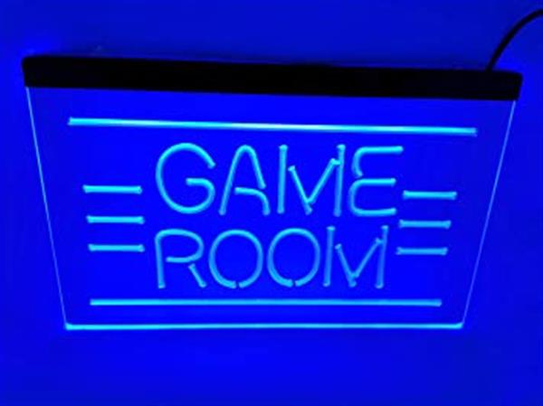 Grote foto game room neon bord lamp led verlichting reclame lichtbak blauw huis en inrichting overige