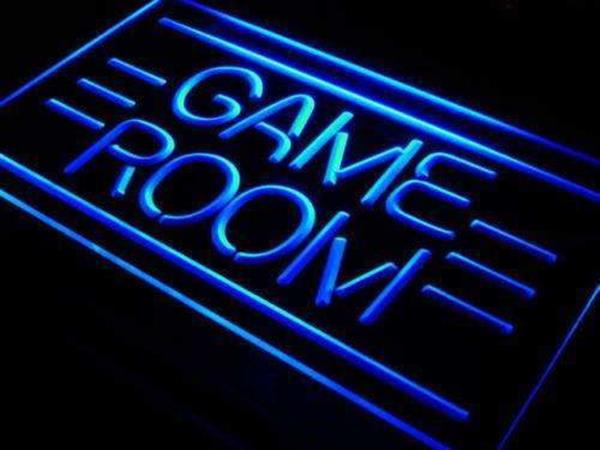 Grote foto game room neon bord lamp led verlichting reclame lichtbak blauw huis en inrichting overige