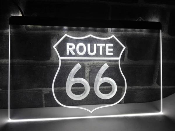 Grote foto route 66 neon bord lamp led cafe verlichting reclame lichtbak huis en inrichting overige