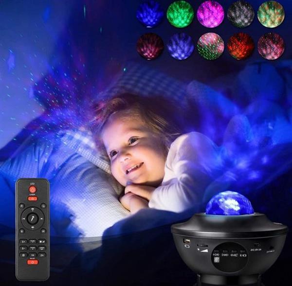 Grote foto galaxy lamp projector sterrenhemel nachtlamp sterrenhemel bluetooth zwart huis en inrichting overige