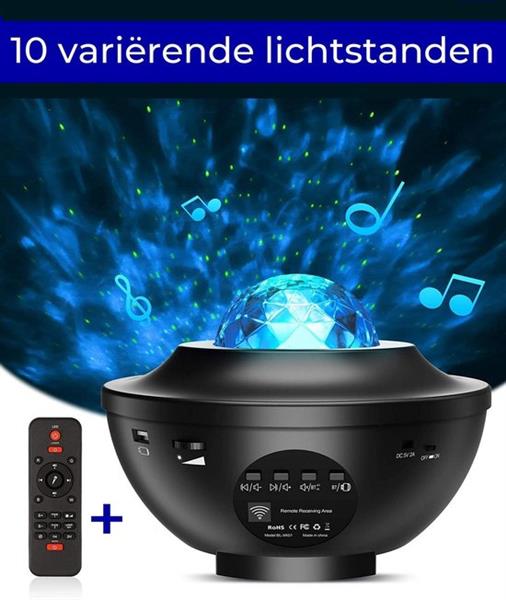 Grote foto galaxy lamp projector sterrenhemel nachtlamp sterrenhemel bluetooth zwart huis en inrichting overige