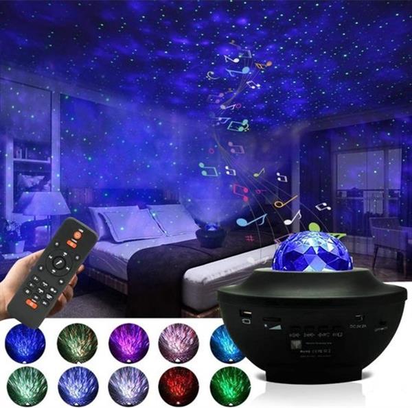 Grote foto galaxy lamp projector sterrenhemel nachtlamp sterrenhemel bluetooth zwart huis en inrichting overige