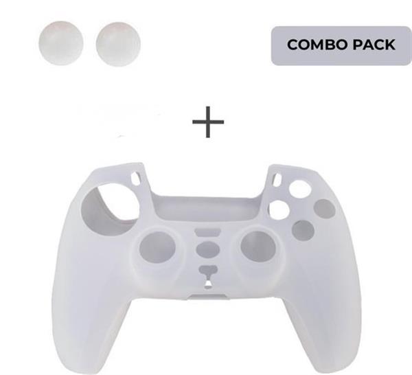 Grote foto silicone hoes skin case cover voor ps5 playstation 5 controller wit transparant spelcomputers games overige