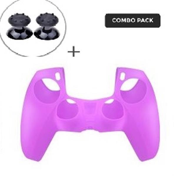 Grote foto silicone hoes skin case cover voor ps5 playstation 5 controller paars spelcomputers games overige