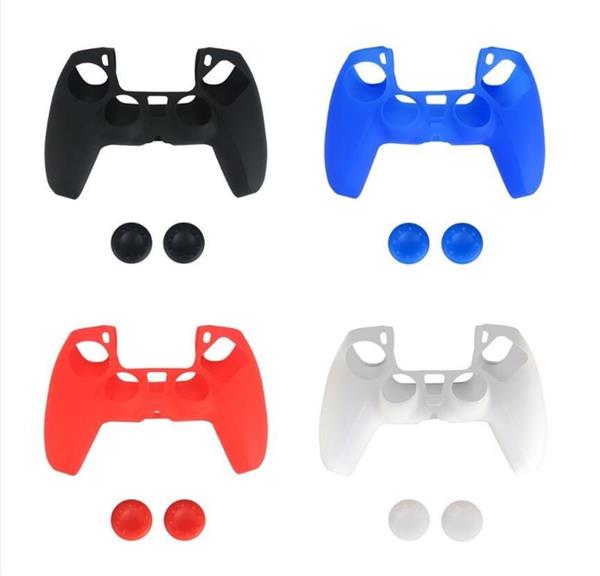 Grote foto silicone hoes skin case cover voor ps5 playstation 5 controller zwart spelcomputers games overige