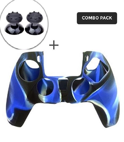 Grote foto silicone hoes skin case cover voor ps5 playstation 5 controller paars camouflage spelcomputers games overige