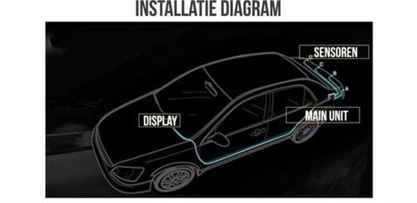 Grote foto parkeersensoren parkeer sensoren auto achter inbouw led scherm zilver auto onderdelen accessoire delen