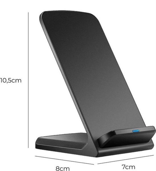 Grote foto draadloze oplader staand iphone qi lader draadloos dock snellader zwart telecommunicatie opladers en autoladers