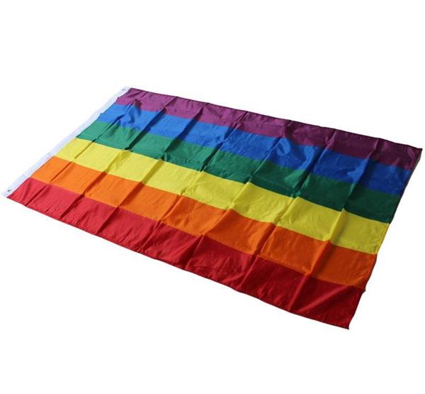 Grote foto regenboog lgbtq vlag pride rainbow flag vlaggen xl 90x150cm groot diversen vlaggen en wimpels