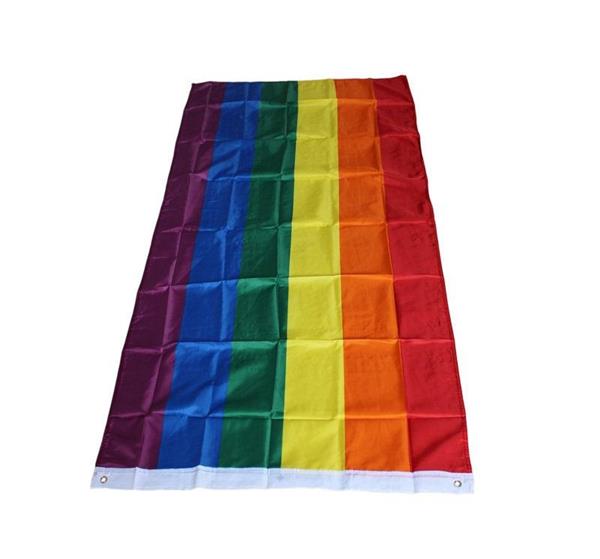 Grote foto regenboog lgbtq vlag pride rainbow flag vlaggen xl 90x150cm groot diversen vlaggen en wimpels