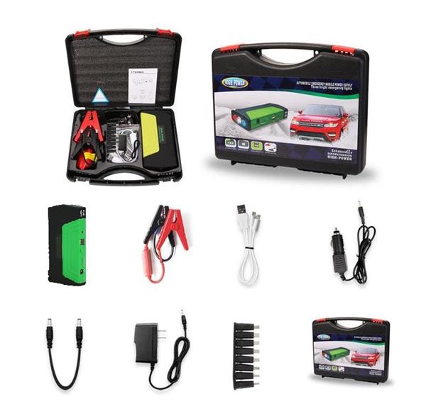 Grote foto jumpstarter acculader powerbank starthulp auto motor scooter groen auto onderdelen overige auto onderdelen