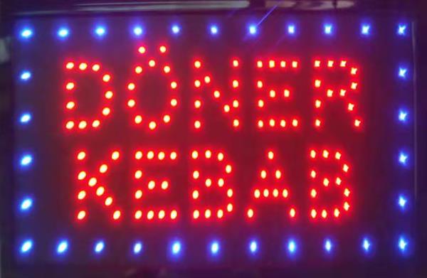 Grote foto doner kebab led bord lamp verlichting lichtbak reclamebord donerkebab huis en inrichting overige