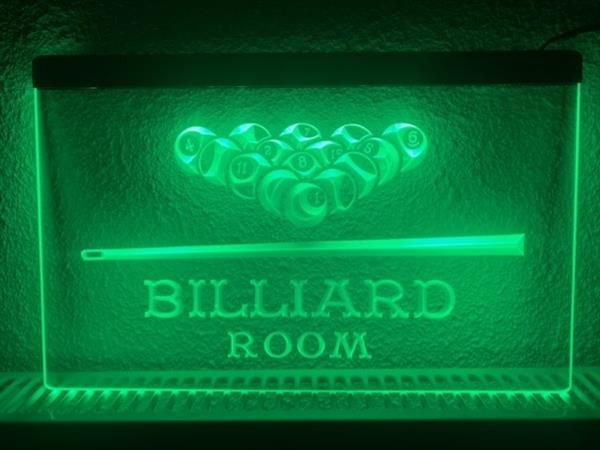 Grote foto biljard biljart billiard room neon bord lamp led verlichting reclame lichtbak huis en inrichting overige