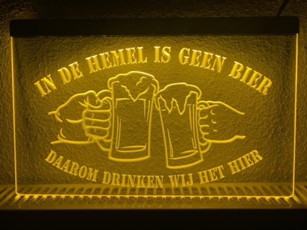 Grote foto in de hemel is geen bier neon bord lamp led cafe verlichting huis en inrichting overige