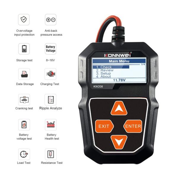 Grote foto batterij accu tester auto motor accutester uitlezen 12v 12volt auto onderdelen accessoire delen