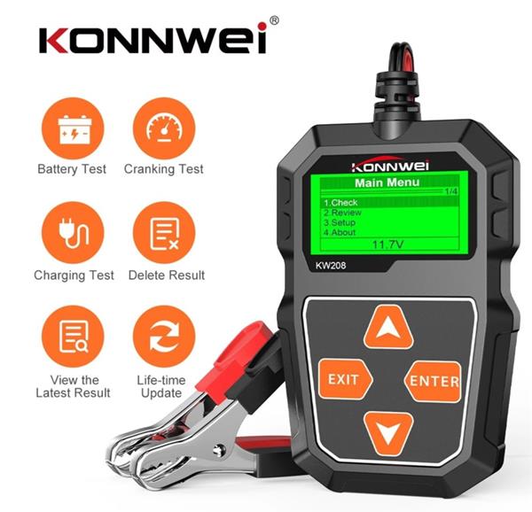 Grote foto batterij accu tester auto motor accutester uitlezen 12v 12volt auto onderdelen accessoire delen