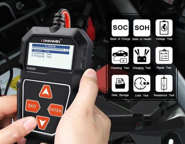 Grote foto batterij accu tester auto motor accutester uitlezen 12v 12volt auto onderdelen accessoire delen