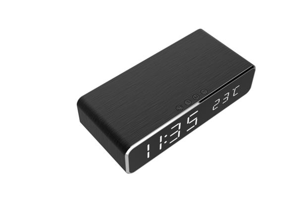 Grote foto wekker klok draadloze oplader draadloos qi snellader lader zwart telecommunicatie opladers en autoladers