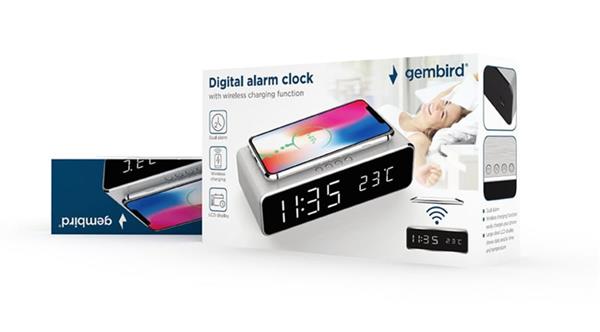 Grote foto wekker klok draadloze oplader draadloos qi snellader lader zwart telecommunicatie opladers en autoladers