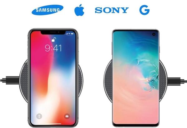 Grote foto draadloze oplader draadloos lader fast charger aluminium 10w zwart telecommunicatie opladers en autoladers