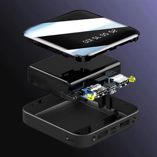 Grote foto powerbank 20.000 mah oplader micro usb c snellader led display zwart telecommunicatie batterijen en accu